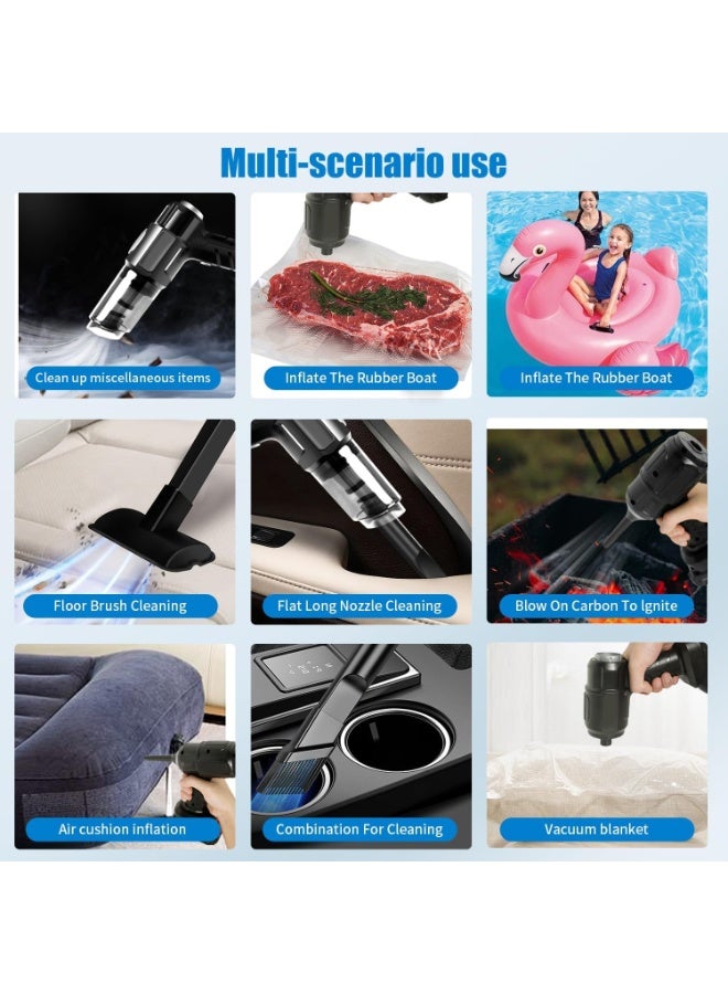 إي وورلد مكنسة سيارة محمولة لاسلكية عالية الأداء 48Vf – مكنسة كهربائية يدوية متعددة الوظائف 3 في 1 مع منفاخ ومضخة هواء، فلتر HEPA قابل للغسل، تصميم مدمج مثالي للمنزل، السيارة والمكتب - Image 4