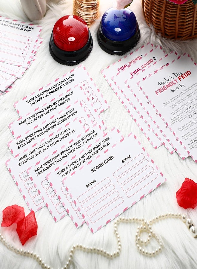 Simgoing Mother's Day Friendly Feud Quiz with Answer Buzzer, Friendly Feud Game for Adults,Mothers Day Decorations,Trivia Quiz Game Night for Mom Family Activity Wedding Baby Shower - Image 3