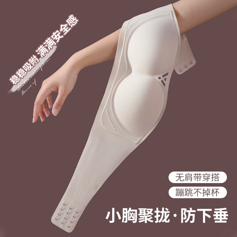 Non-slip strapless jelly strip underwear small chest push-up special anti-exposure tube top seamless invisible bra for women - Image 2