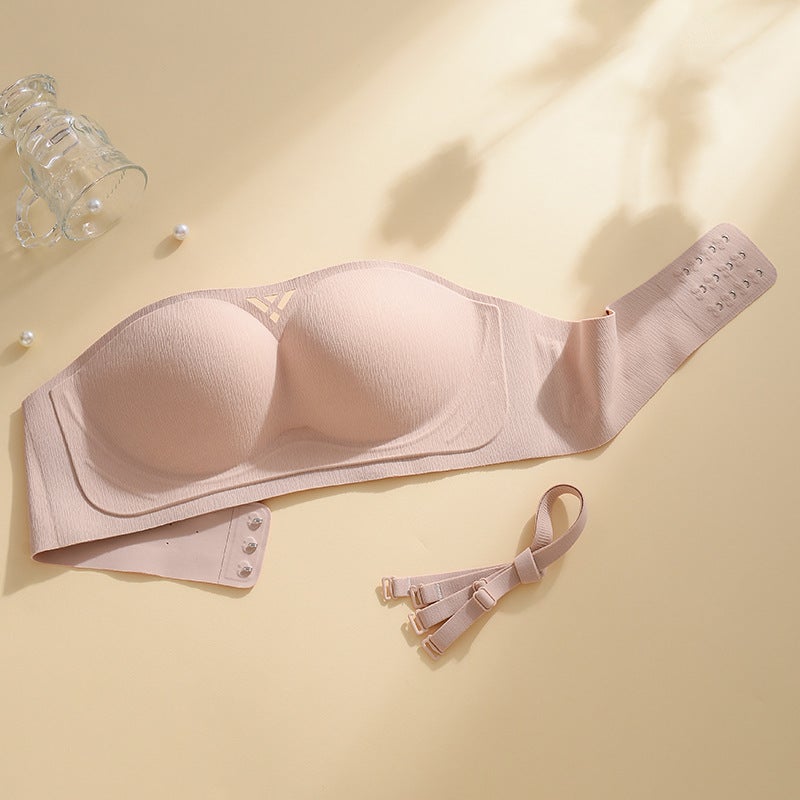 Non-slip strapless jelly strip underwear small chest push-up special anti-exposure tube top seamless invisible bra for women - Image 1