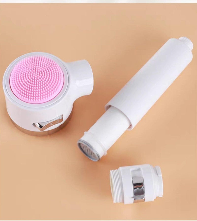 New Turbo Hand Silicone Massager Multi function Inner Filter Plastic Rain Water Pressure Shower Head - Multicolor - Image 2