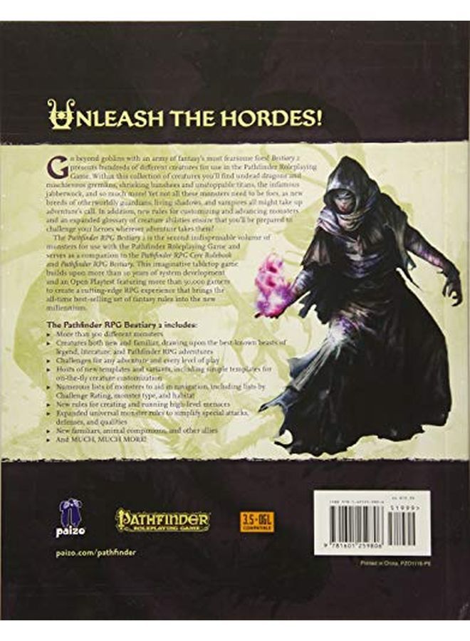 Paizo Pathfinder Roleplaying Game Bestiary 2 (Pfrpg) Pocket Edition - Image 2