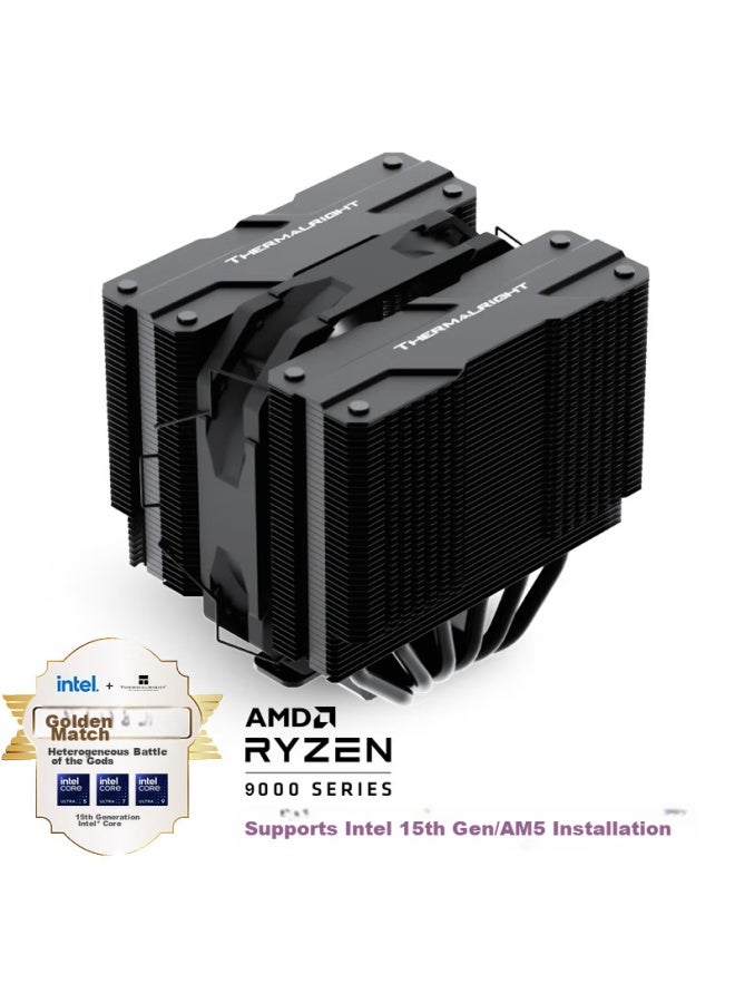 Thermalright ثيرمالرايت بيرليس أسيassin 120 ميني أسود، Aghp4.0 ستة أنابيب حرارية مبرد هواء، Pa120 ميني أسود - Image 5