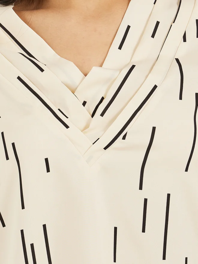 تايك تو Take Two Women All-Over Print Long Sleeve Blouse