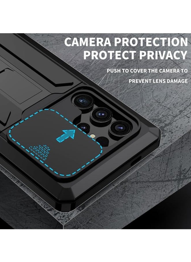 General Samsung S24 Ultra/S24 Plus/S24 Metal Case with Camera Screen Protector, Stand S24 Ultra/S24 Plus/S24 Sliding Camera Case, Full Body Rugged Military Aluminum Heavy Duty Case  - Image 4