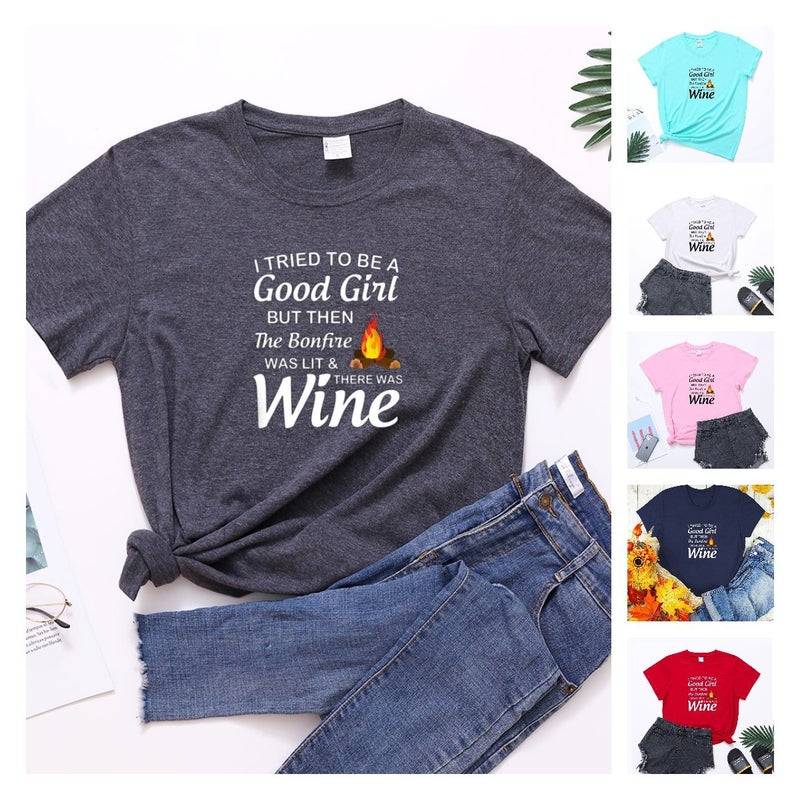 2023 Women'S I Tried To Be A Good Girl Letter Printed Short-Sleeved T-Shirt Women - Image 2