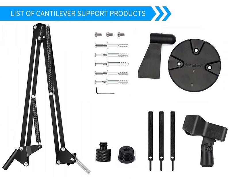 AceTaken Wave 3 Mic Wall Mount, Microphone Stand Arm Holder compatible with Elgato Wave 3 and Wave 1 Conderser Microphone - Image 2