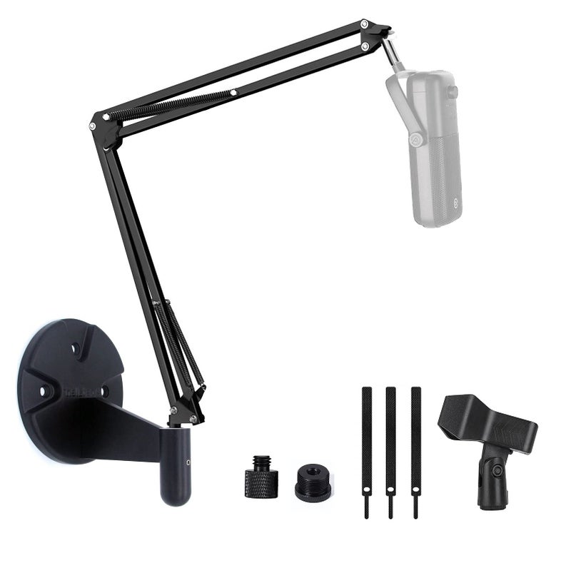 AceTaken Wave 3 Mic Wall Mount, Microphone Stand Arm Holder compatible with Elgato Wave 3 and Wave 1 Conderser Microphone - Image 1