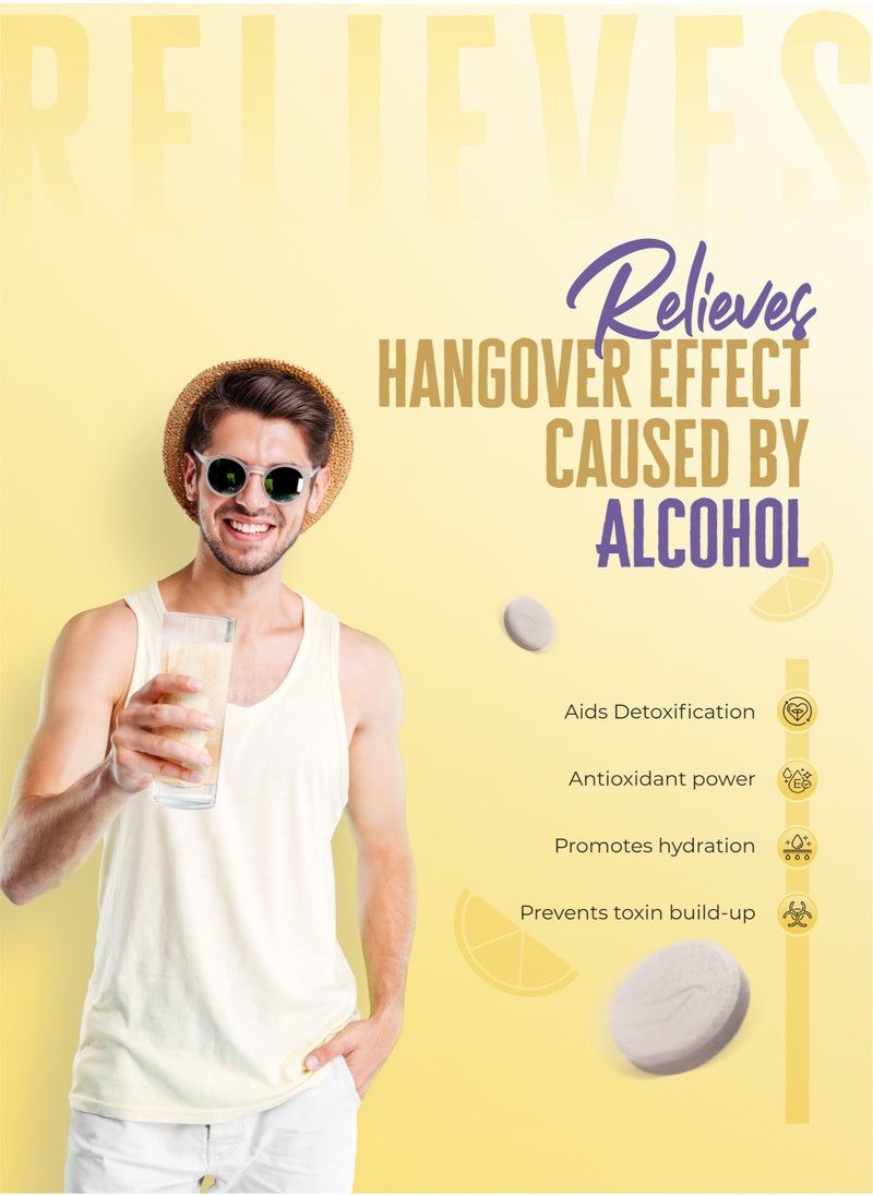 MAKALU - Makalu Alcotox Before & After Party Hangover Cure/Recovery Effervescent Tablets for Hangover Relief - Lime & Lemon Flavour (Pack of 1) - Image 1