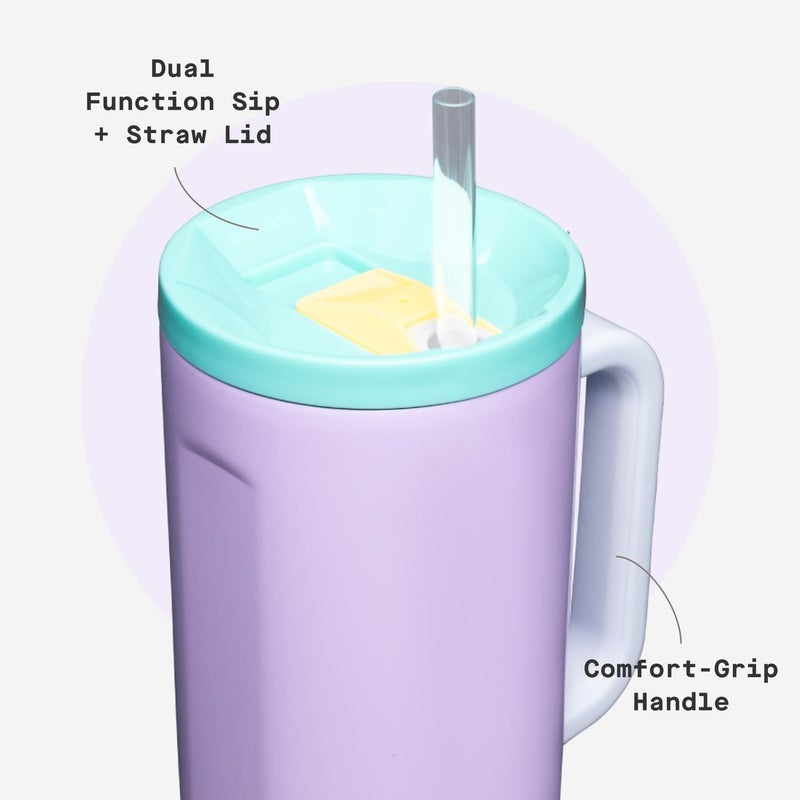 Corkcicle Cruiser Insulated Tumbler - Keeps Drinks Cold 20 Hours - Triple-Insulated Stainless Steel - Spill-Proof Lid - Summer Drinkware Gift - Keeps Drinks Ice Cold - 40 oz - Purple Dolphin - Image 5