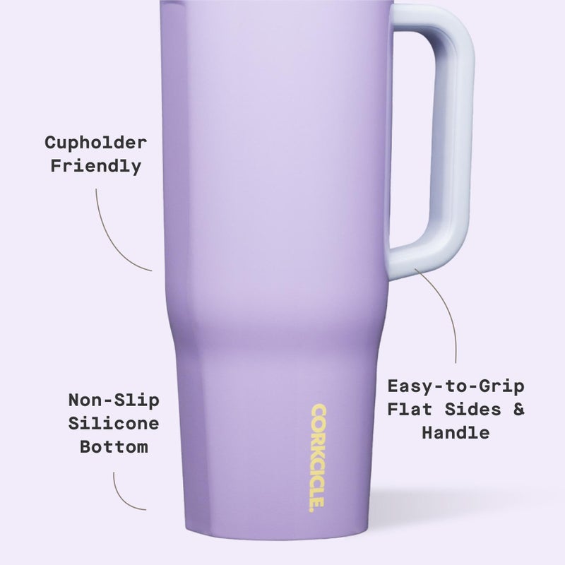 Corkcicle Cruiser Insulated Tumbler - Keeps Drinks Cold 20 Hours - Triple-Insulated Stainless Steel - Spill-Proof Lid - Summer Drinkware Gift - Keeps Drinks Ice Cold - 40 oz - Purple Dolphin - Image 4