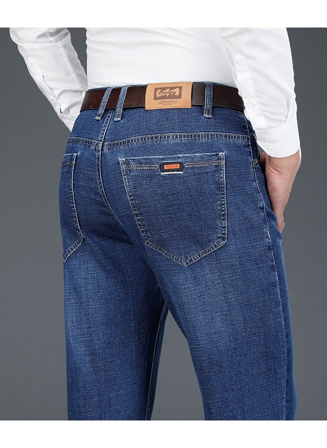 NIBEMINENT - Straight Leg Jeans For Business, Men's Semi-formal Stretch Jeans With Pockets - Image 1