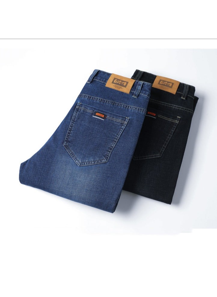 NIBEMINENT - Straight Leg Jeans For Business, Men's Semi-formal Stretch Jeans With Pockets - Image 1