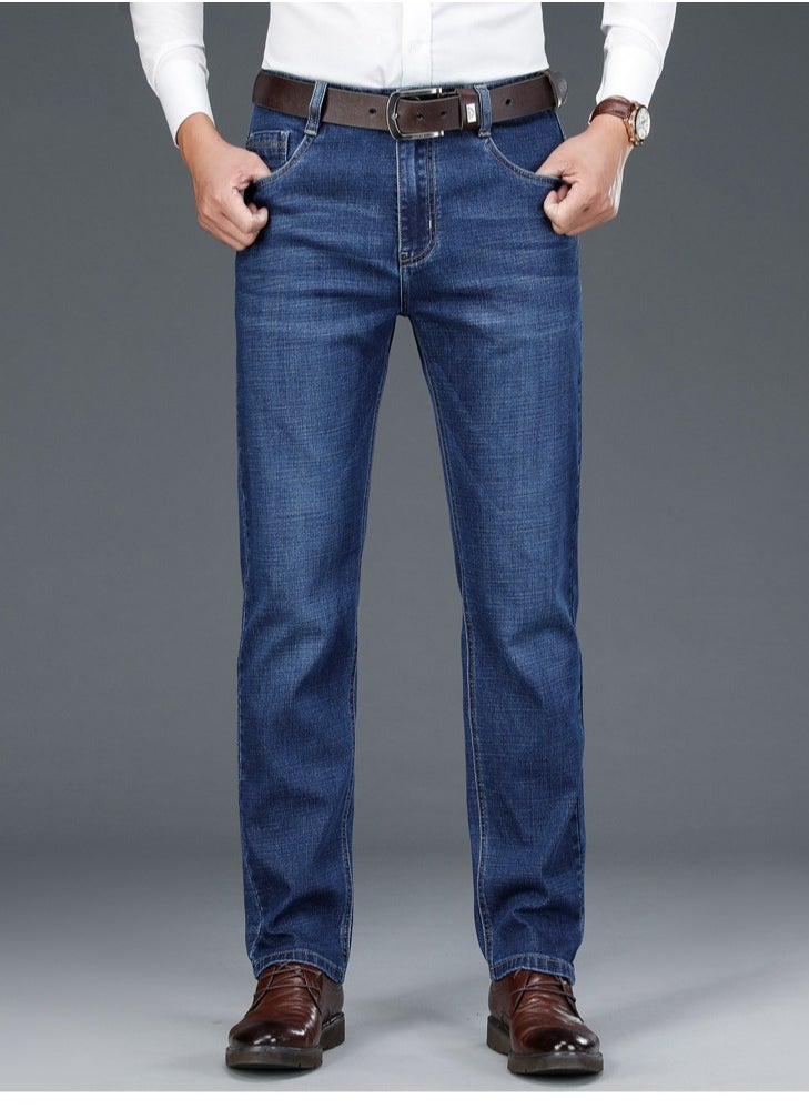 NIBEMINENT - Straight Leg Jeans For Business, Men's Semi-formal Stretch Jeans With Pockets - Image 1