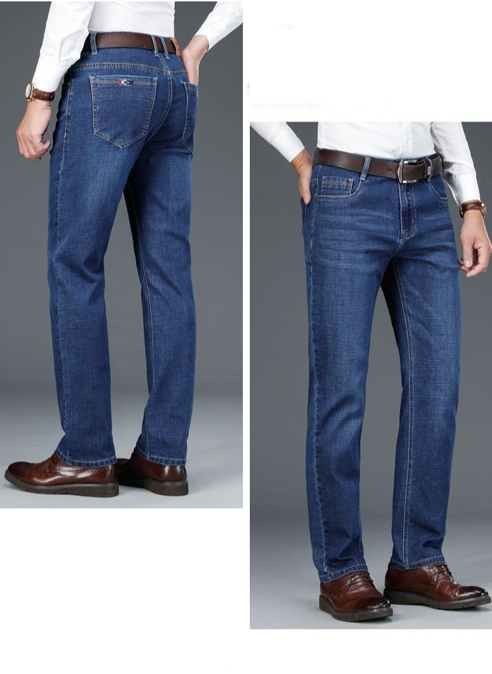 NIBEMINENT - Straight Leg Jeans For Business, Men's Semi-formal Stretch Jeans With Pockets - Image 1