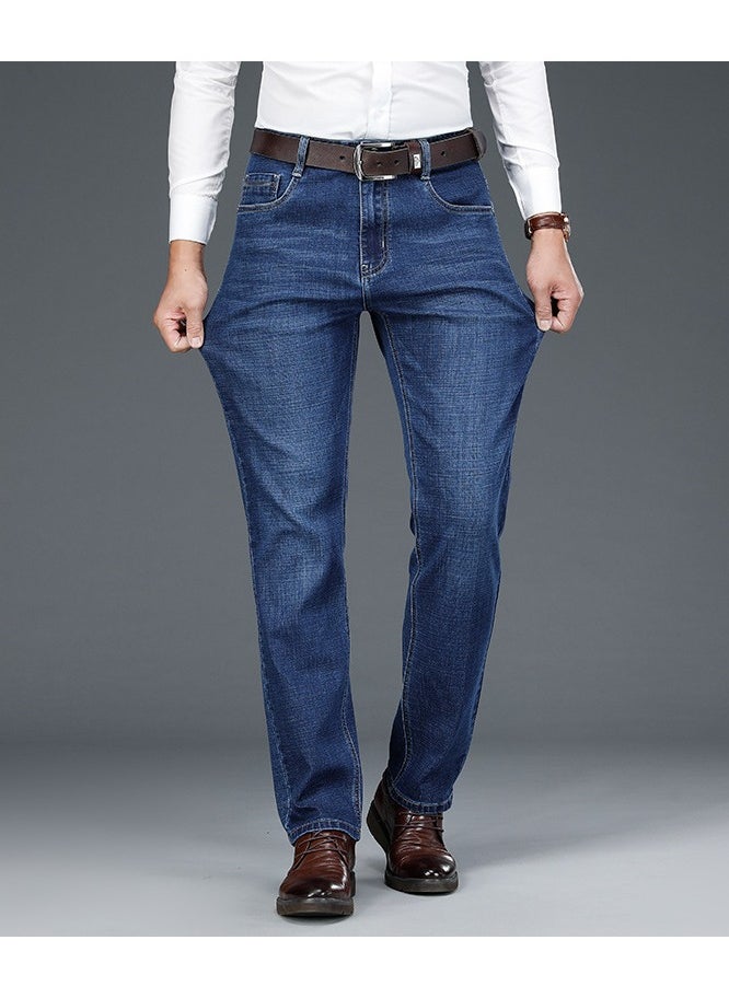 NIBEMINENT - Straight Leg Jeans For Business, Men's Semi-formal Stretch Jeans With Pockets - Image 1