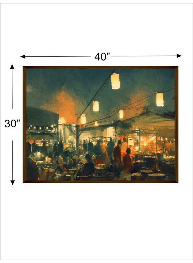 Artsense لوحة آرتسينس لتزيين الجدران لوحة جدارية تجريدية لغرفة المعيشة لوحة كبيرة لتزيين المنزل بإطار - متعددة الألوان / 30x40 بوصة / (76x101 سم) - Image 2