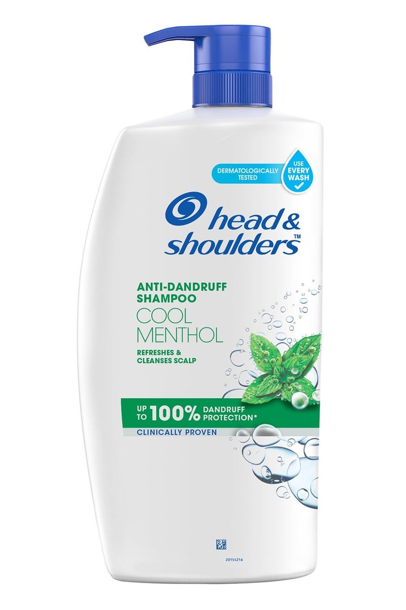 Head & Shoulders Cool Menthol Anti Dandruff Shampoo for Women Men  1L - Image 1