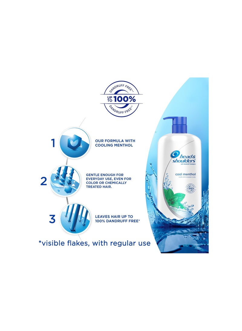 Head & Shoulders Cool Menthol Anti Dandruff Shampoo for Women Men  1L - Image 4