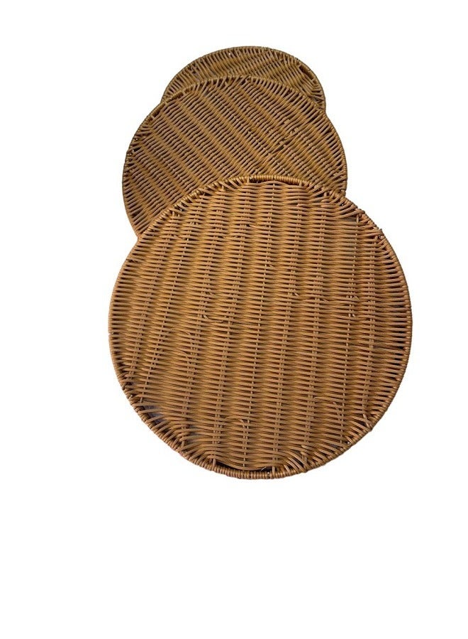 3-Piece Round Bamboo Serving Trays Set - Image 3