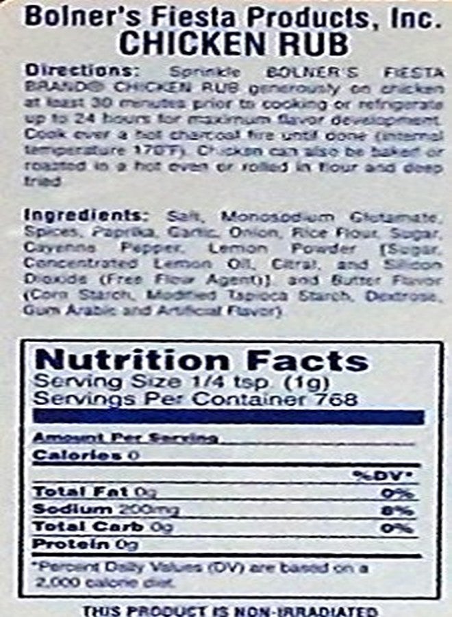 FIESTA Bolner's Fiesta Extra Fancy Chicken Rub, 24 Oz. - Image 2