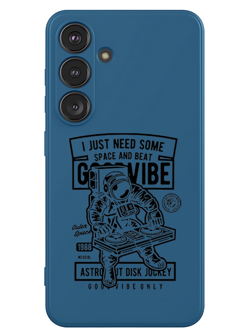 Theodor Protective Slim Fit Case Liquid Silicone Cover with Full Body Protection Anti-Scratch Shockproof Case For Samsung Galaxy S25 (Blue) - Good vibe - Image 1