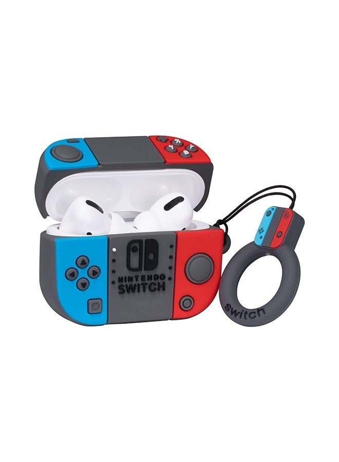 Switch Cartoon Case Cover For Apple AirPods Pro Multicolour，Game Design Cartoon Soft Silicone Protective Cover with Keychain for Teens Boys Men Women - Image 2