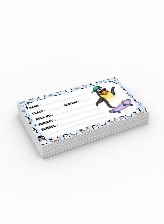 AanyaCentric 36 Pieces Cartoon Printed Name Slip for Kids | 10 x 5 cm | Self Fill in Sticky Labels for Notebook Register Copy - Image 4