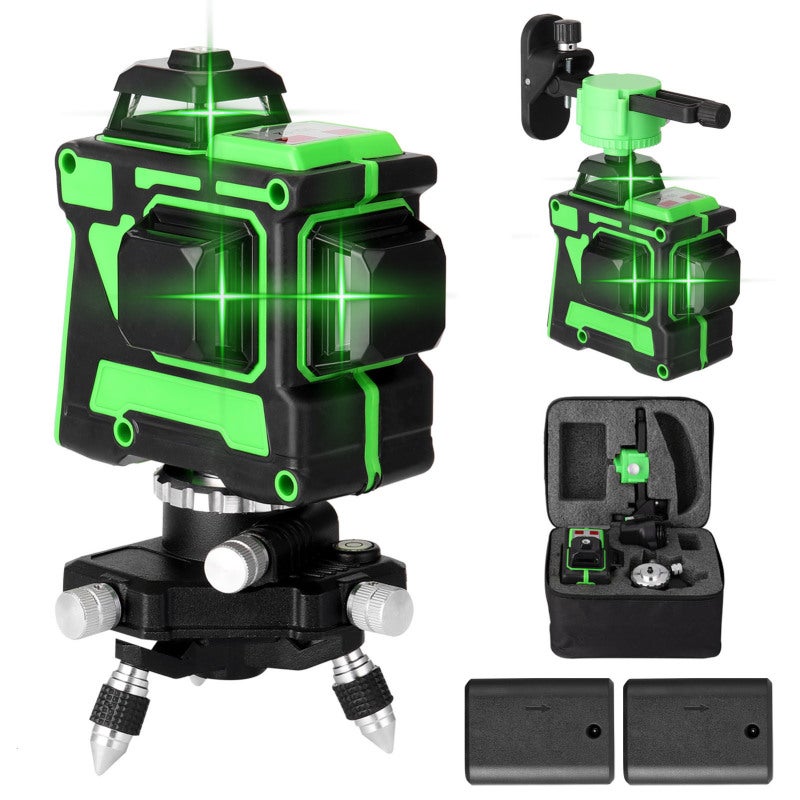 Laser Level: 12 Line Output, Self-Leveling System, K9 Optical Glass - Self-Test Calibration, Rotation Knob Design for Construction, Tile Layout, Finish Carpentry - Image 1