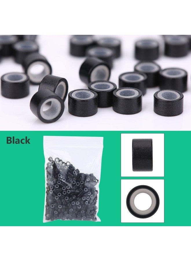 klarako Hair Extension Kit, Wig Connector Kit Pliers Hook Loop Tip with 500Pcs Micro Rings Hair Extension Accessories (Black)  - Image 4