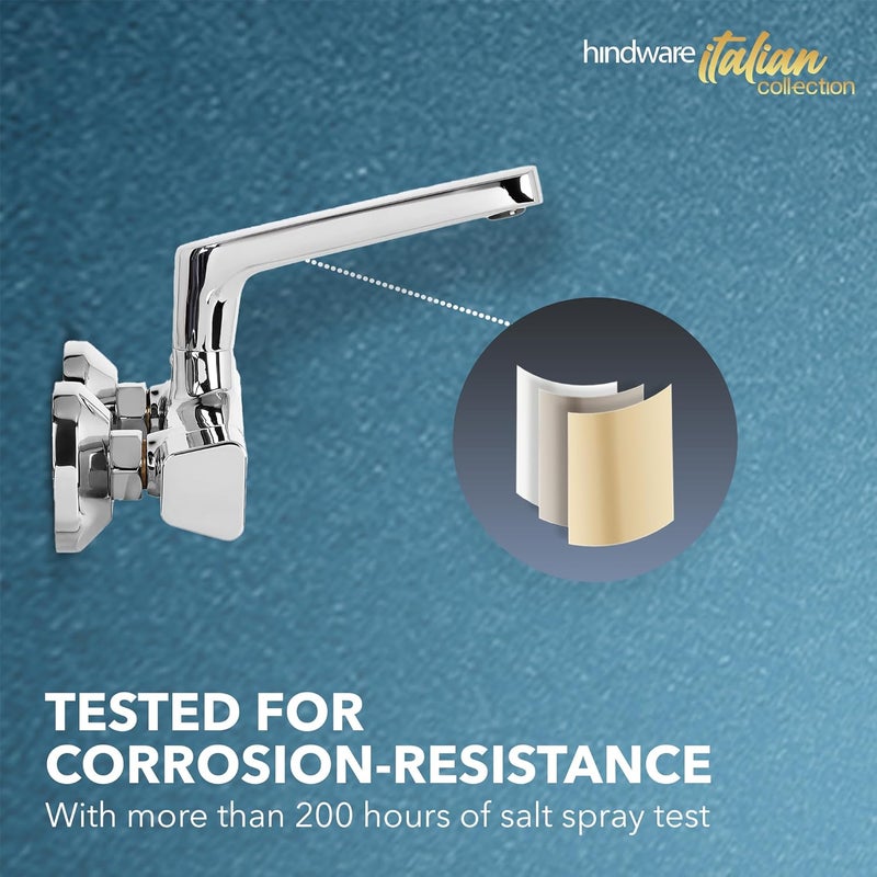 hindware مجموعة إيطالية F530023CP ستارك خلاط حوض ساخن وبارد مع فوهة دوارة (مثبت على الحائط)، نحاس مع تشطيب كروم | ضمان المصنع لمدة 12 عامًا - Image 5