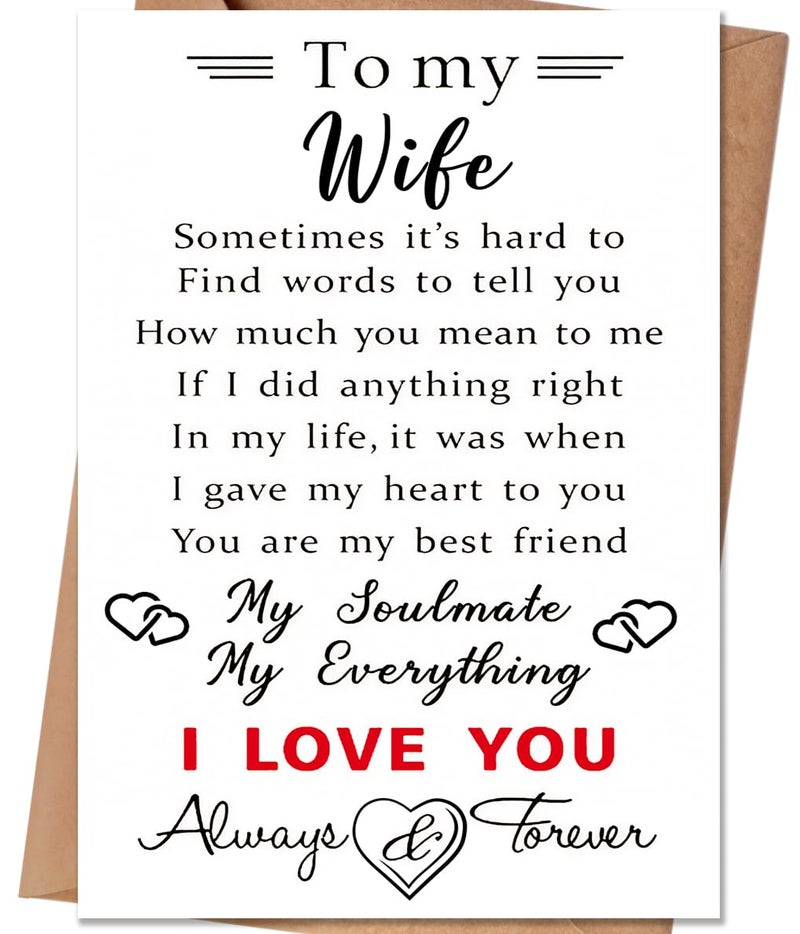 HEJOYN Anniversary Cards & Gifts for Wifeï¼ŒHappy Wedding Anniversary Card & Gift for Wife from Husband - Image 1