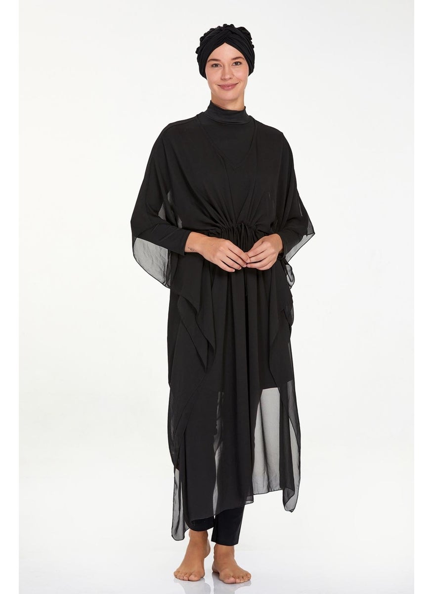 Remsa Mayo Remsa Swimsuit Single Pareo Kaftan on Swimsuit Lına 6039 Black  - Image 3