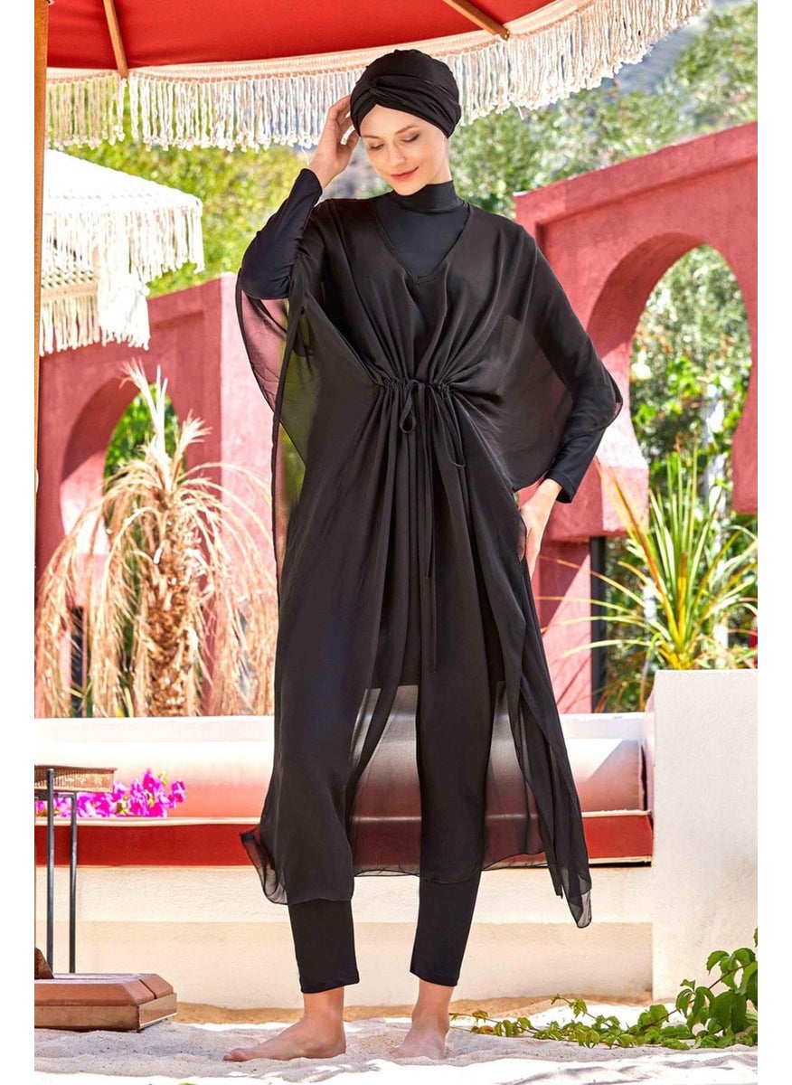 Remsa Mayo Remsa Swimsuit Single Pareo Kaftan on Swimsuit Lına 6039 Black  - Image 1