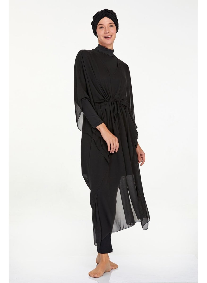 Remsa Mayo Remsa Swimsuit Single Pareo Kaftan on Swimsuit Lına 6039 Black  - Image 4