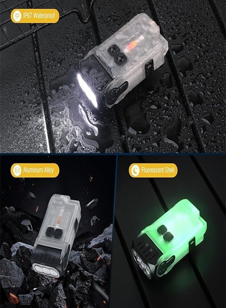 مصباح يدوي LED صغير الحجم قابل لإعادة الشحن ومُحسَّن بسلسلة مفاتيح مع مشبك - Image 5