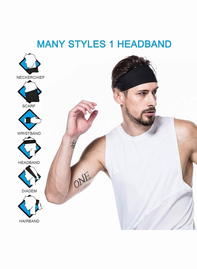 Generic 3Pcs Sweat Absorbent Sports Headband Elastic Non slip Headband Suitable For Sports Running Fitness Basketball Tennis And Yoga  - Image 5