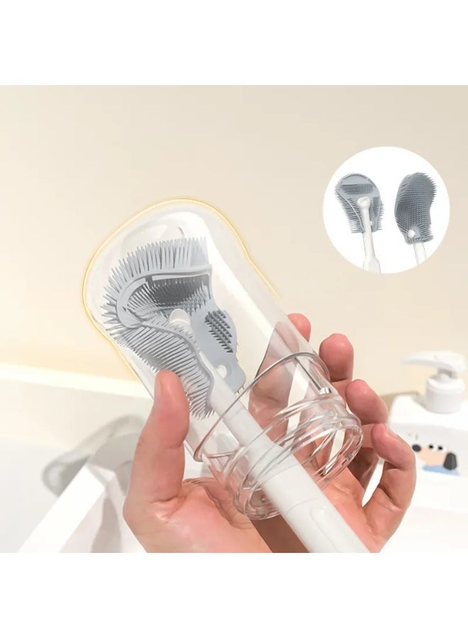 يونيكبيبي مجموعة تنظيف زجاجات الأطفال 6 في 1 مع صندوق تخزين، طقم فرشاة تنظيف سيليكون متعددة الوظائف مع فرشاة للحلمة والشفاط، رف تجفيف قابل للطي، منظم تجفيف زجاجات محمول، خفيف الوزن وسهل الحمل، آمن خالٍ من BPA لتنظيف الزجاجات وأدوات الرضاعة للأطفال والرضع - Image 5