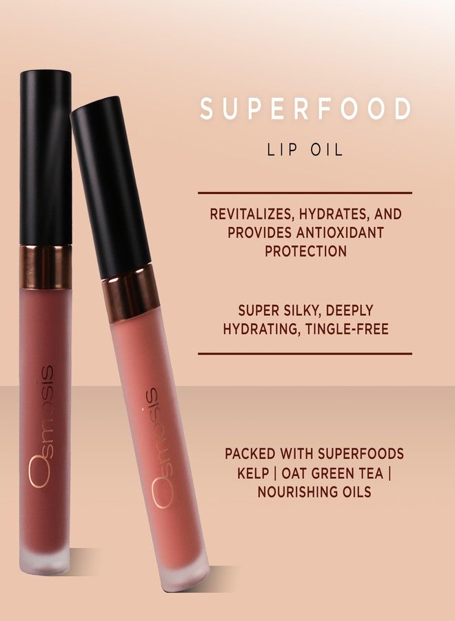 OSMOSIS Superfood Lip Oil, Nourishing Tinted Lip Gloss, Deep Hydration Lip Plumper Peptides for Fuller Lips, Plum, 0.12 Oz - Image 3