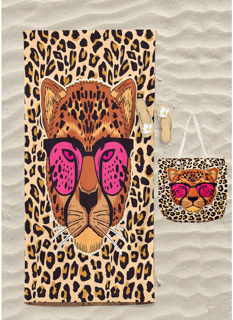 Leopard Patterned Beach Towel and Beach Bag Set Bath Towel Digital Printed Towel - pzsku/ZE760433D2CD066CF2104Z/45/_/1731147746/d636c7b8-2469-412b-9363-5b888d66e266