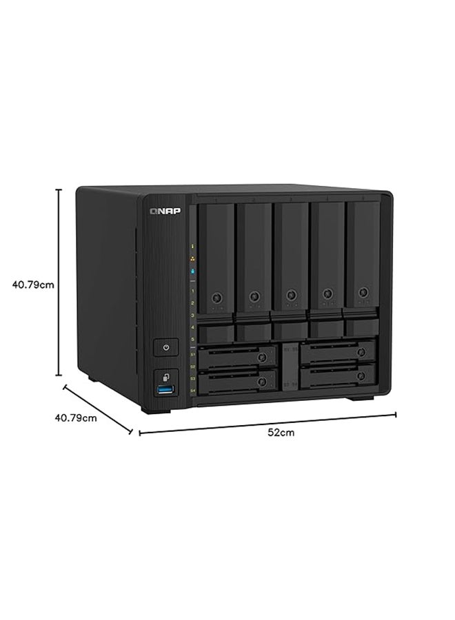 QNAP QNAP TS-932PX-4G 5+4 Bay High-Speed NAS Server, with 2 10GbE & 2.5GbE Ports, 64-bit ARM, 4GB SODIMM DDR4 System Memory, 5 x 3.5" / 4 x 2.5" SATA Drive Bays, LAN, USB, Black | ‎TS-932PX-4G-US  - Image 2