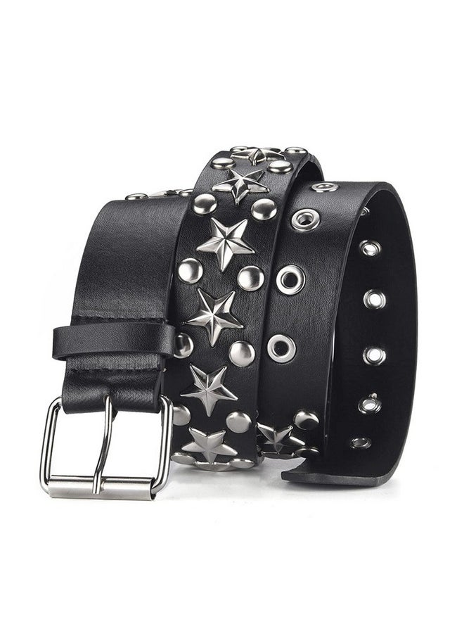 HABUAETY - Studded Belt Women Y2K Spike Star Belts Star Black Girl Woman Stud Punk Waist Belt For Halloween Cosplay - Image 1