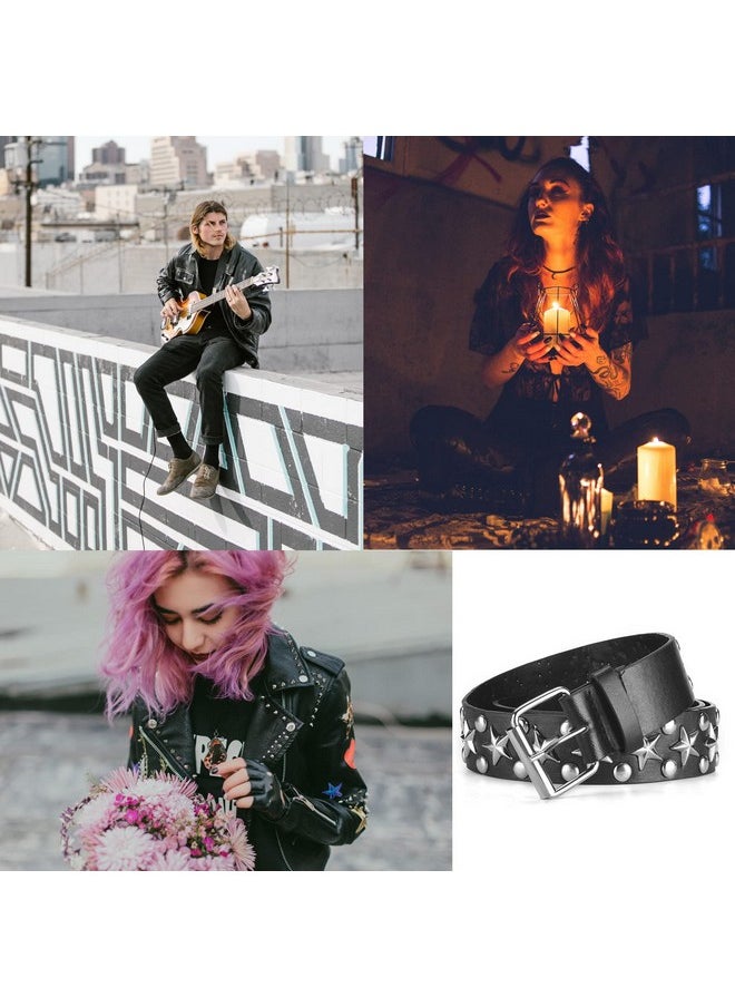 HABUAETY - Studded Belt Women Y2K Spike Star Belts Star Black Girl Woman Stud Punk Waist Belt For Halloween Cosplay - Image 1