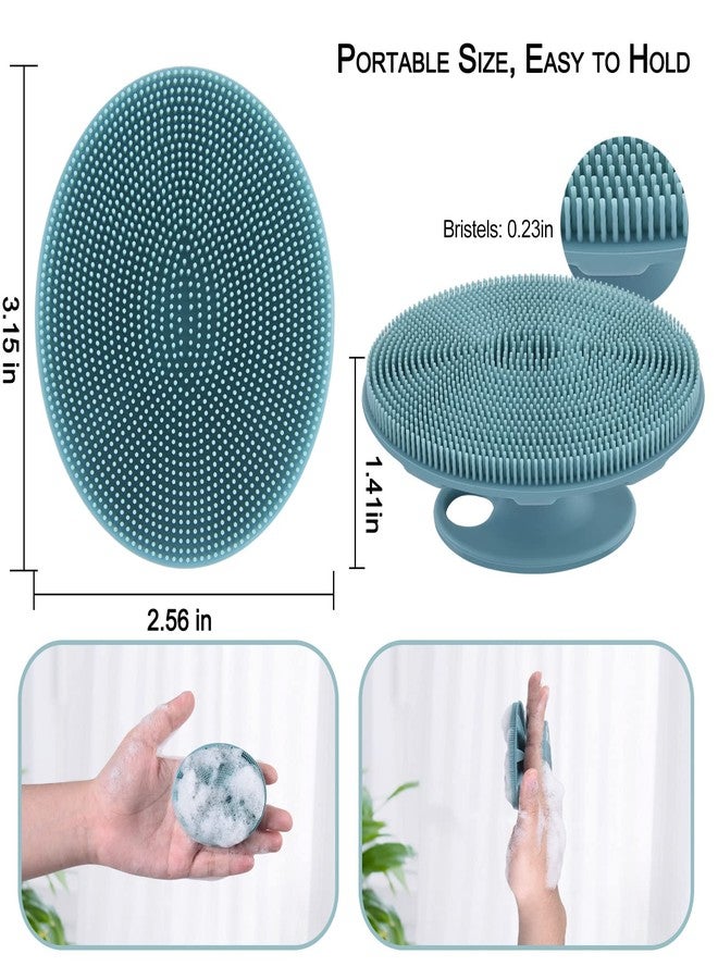 INNERNEED Silicone Exfoliating Brush, Manual Facial Cleansing Brush, Exfoliating Brush, Food Grade Soft Bristles (Dark Green+Pink) - Image 4