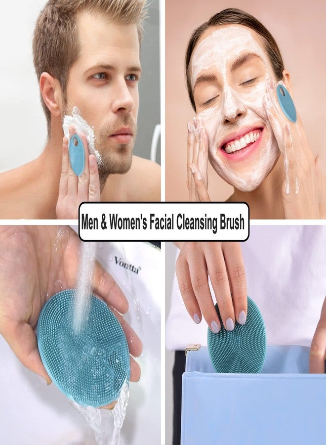 INNERNEED Silicone Exfoliating Brush, Manual Facial Cleansing Brush, Exfoliating Brush, Food Grade Soft Bristles (Dark Green+Pink) - Image 2