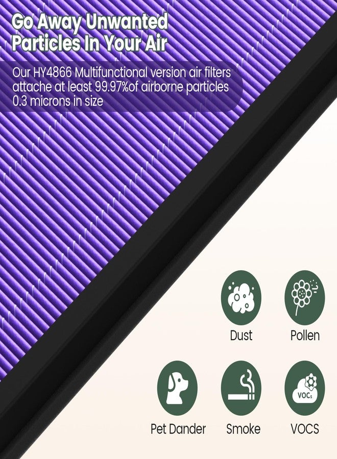 isinlive مرشحات HEPA حقيقية بديلة HY4866 متوافقة مع MORENTO HY4866، WESTHEY HY4866، جهاز تنقية الهواء YIOU M1، فلتر هواء HEPA حقيقي 3 في 1 H13، نسخة متعددة الوظائف، عبوة 2 - Image 4