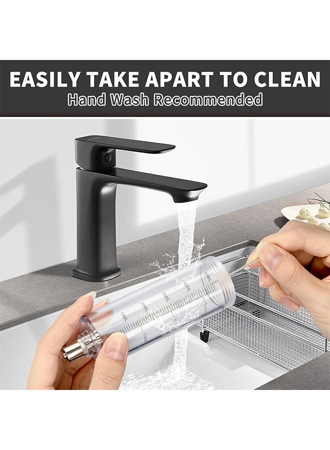 Meat Injector Syringe Kit with 3 Marinade Needles for BBQ Grill Smoker, 1 Cleaning Brush, 1.7 Oz/50ml Large Capacity Injector Marinades for Meats,Black - Image 4