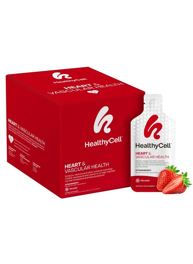 Healthycell Heart & Vascular Health - Heart Health Supplement with Resveratrol, Beet Powder, CoQ10, Omega-3 - Support Healthy Blood Pressure and Cholesterol Levels - Maximum Absorption - 30 Gel Packs - Image 1