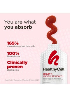 Healthycell Healthycell Heart & Vascular Health - Heart Health Supplement with Resveratrol, Beet Powder, CoQ10, Omega-3 - Support Healthy Blood Pressure and Cholesterol Levels - Maximum Absorption - 30 Gel Packs  - Image 4