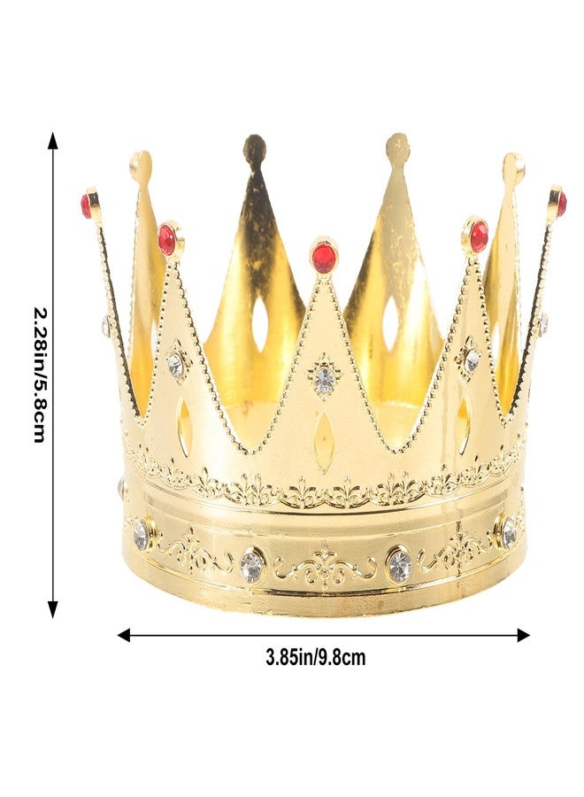 توي اند اونا تاج عيد ميلاد من TOYANDONA، تيجان عتيقة، إكسسوارات شعر، تاج ملكي للأولاد، مرصع بأحجار الراين الذهبية، تاج تنكرية للبالغين، كعكة تاج للفتيات الصغيرات، غطاء رأس ملكي، قبعة - Image 2